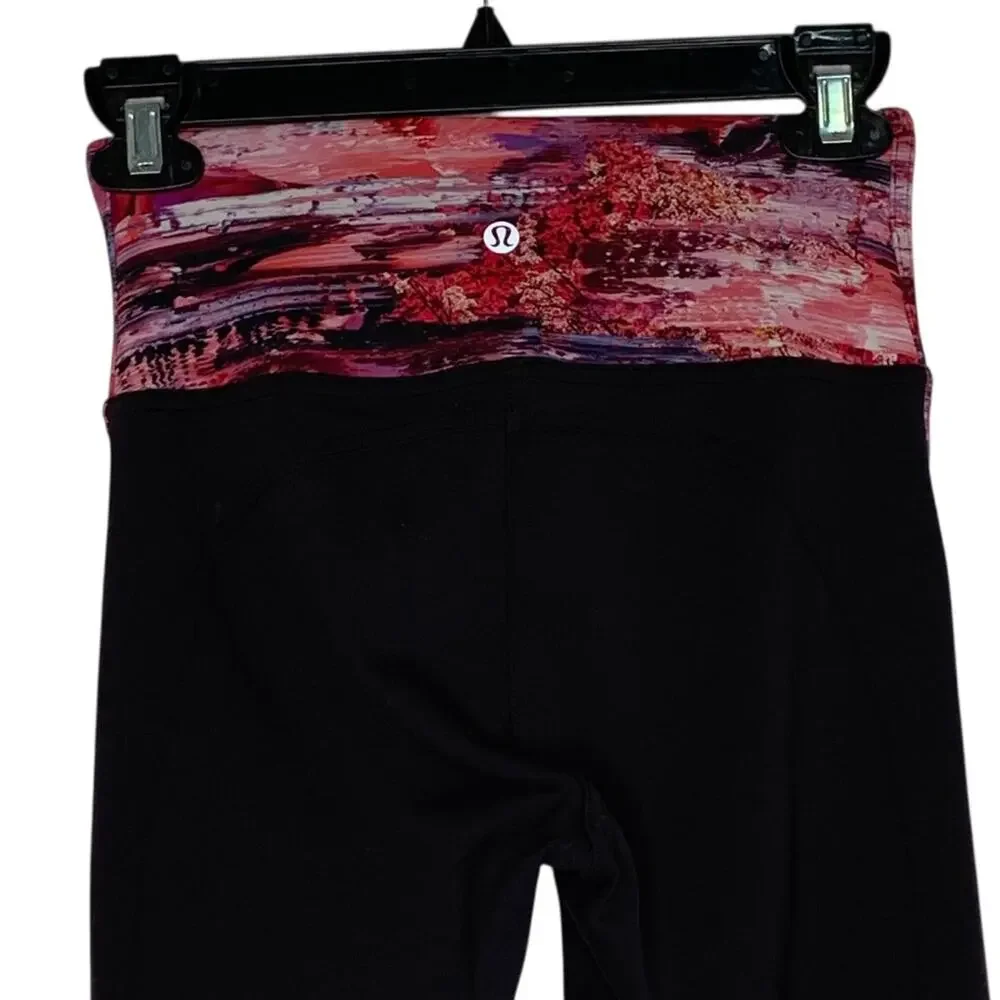 Lululemon Sweet & Repeat Crop Leggings Black/Dahliascape Size 4